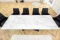 Ceramiczny stół rozkładany, blat imitujący marmur, metalowe nogi 180-260 cm OVIL