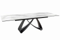Ceramiczny stół rozkładany, blat imitujący marmur, metalowe nogi 180-260 cm OVIL