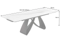 Ceramiczny stół rozkładany, blat imitujący marmur, metalowe nogi 180-260 cm OVIL