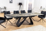 Ceramiczny stół rozkładany, blat imitujący marmur, metalowe nogi 180-260 cm OVIL