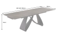 Ceramiczny stół rozkładany, blat imitujący kamień, metalowe nogi 180-260 cm OVIL