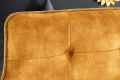Sofa z aksamitu w żółtym kolorze, na metalowych nogach 156 cm EVALIA