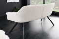 Pikowana sofa w kolorze kremowym, na metalowych nogach 165 cm ADRIANA