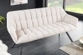 Pikowana sofa w kolorze kremowym, na metalowych nogach 165 cm ADRIANA
