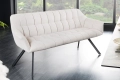 Pikowana sofa w kolorze kremowym, na metalowych nogach 165 cm ADRIANA
