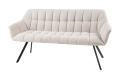 Pikowana sofa w kolorze kremowym, na metalowych nogach 165 cm ADRIANA