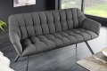 Pikowana sofa w kolorze szarym, na metalowych nogach 165 cm ADRIANA