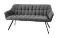 Pikowana sofa w kolorze szarym, na metalowych nogach 165 cm ADRIANA