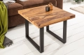 Stolik kawowy na metalowych nogach, drewno sheesham 60/60 cm CUBO