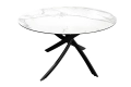 Stół z blatem ceramicznym o wyglądzie marmuru, na metalowych nogach 120 cm PINCO II