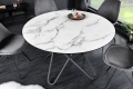 Stół z blatem ceramicznym o wyglądzie marmuru, na metalowych nogach 120 cm PAFE