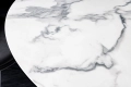 Stół z blatem ceramicznym o wyglądzie marmuru, na metalowych nogach 120 cm PAFE
