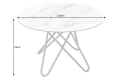 Stół z blatem ceramicznym o wyglądzie marmuru, na metalowych nogach 120 cm PAFE