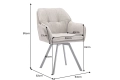 Tapicerowane krzesło obrotowe na metalowych nogach, beżowe OTYLIA