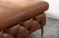 Pikowany narożnik na metalowych nogach, w kolorze brązowym 275 cm RUSTIC
