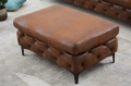 Pikowane siedzisko/podnóżek na metalowych nogach, w kolorze brązowym 90 cm RUSTIC
