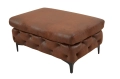 Pikowane siedzisko/podnóżek na metalowych nogach, w kolorze brązowym 90 cm RUSTIC