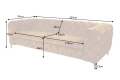 Pikowana sofa trzyosobowa, w kolorze musztardowym 235 cm RUSTIC