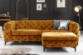 Pikowana sofa trzyosobowa, w kolorze musztardowym 235 cm RUSTIC