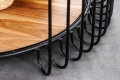 Stolik kawowy z drewna akacjowego, metalowy czarny stelaż 70 cm loft NOKKA
