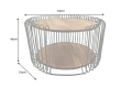 Stolik kawowy z drewna akacjowego, metalowy czarny stelaż 70 cm loft NOKKA