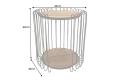 Stolik kawowy z drewna akacjowego, metalowy czarny stelaż 50 cm loft NOKKA