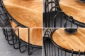 Stolik kawowy z drewna akacjowego, metalowy czarny stelaż 50 cm loft NOKKA