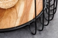 Stolik kawowy z drewna akacjowego, metalowy czarny stelaż 50 cm loft NOKKA