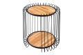 Stolik kawowy z drewna akacjowego, metalowy czarny stelaż 50 cm loft NOKKA