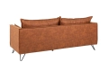 Sofa trzyosobowa na metalowych nogach, w kolorze brązowym 195 cm NIVO