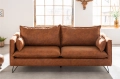 Sofa trzyosobowa na metalowych nogach, w kolorze brązowym 195 cm NIVO