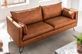 Sofa trzyosobowa na metalowych nogach, w kolorze brązowym 195 cm NIVO