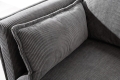Sofa trzyosobowa na metalowych nogach, w kolorze szarym 195 cm NIVO