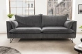 Sofa trzyosobowa na metalowych nogach, w kolorze szarym 195 cm NIVO