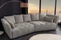 Sofa trzyosobowa pikowana, tkanina boucle w kolorze szarym 295 cm LAZULI