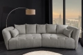 Sofa trzyosobowa pikowana, tkanina boucle w kolorze szarym 295 cm LAZULI