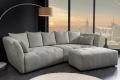 Sofa trzyosobowa pikowana, tkanina boucle w kolorze szarym 295 cm LAZULI