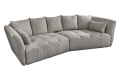 Sofa trzyosobowa pikowana, tkanina boucle w kolorze szarym 295 cm LAZULI