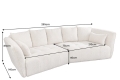 Sofa trzyosobowa pikowana, tkanina boucle w kolorze szarym 295 cm LAZULI
