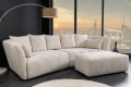 Sofa trzyosobowa pikowana, tkanina boucle w kolorze beżowym 295 cm LAZULI