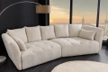 Sofa trzyosobowa pikowana, tkanina boucle w kolorze beżowym 295 cm LAZULI
