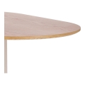 Owalny stół na metalowej nodze z lamelami, w kolorze czarny/dąb 120 cm LORE