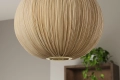 Lampa sufitowa w stylu boho, materiałowy klosz w kolorze złotym 35 cm SASSY
