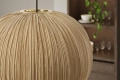 Lampa sufitowa w stylu boho, materiałowy klosz w kolorze złotym 35 cm SASSY