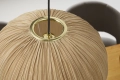 Lampa sufitowa w stylu boho, materiałowy klosz w kolorze złotym 35 cm SASSY