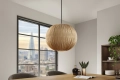 Lampa sufitowa w stylu boho, materiałowy klosz w kolorze złotym 35 cm SASSY