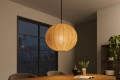 Lampa sufitowa w stylu boho, materiałowy klosz w kolorze złotym 35 cm SASSY