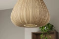 Lampa sufitowa w stylu boho, materiałowy klosz w kolorze złotym 30 cm SASSY