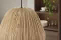 Lampa sufitowa w stylu boho, materiałowy klosz w kolorze złotym 30 cm SASSY