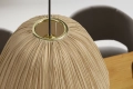 Lampa sufitowa w stylu boho, materiałowy klosz w kolorze złotym 30 cm SASSY